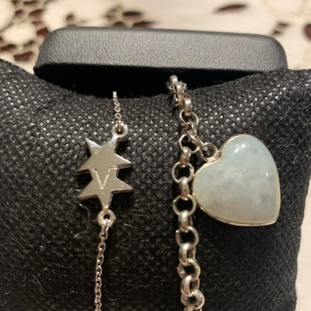 Trifari Star Bracelet and Silver tone Heart Bracelet